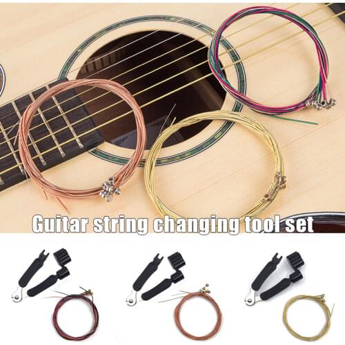 Guitar Strings Replacement Kit Colored Steel String for Acoustic Guitar Easy to Use SAL99