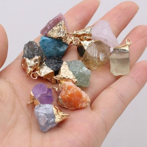 2021 New Natural Stone Semi-precious Stone Crystal Bud Pendantfor Jewelry Making Bracelet DIY Necklace Accessories 15-20mm Gift