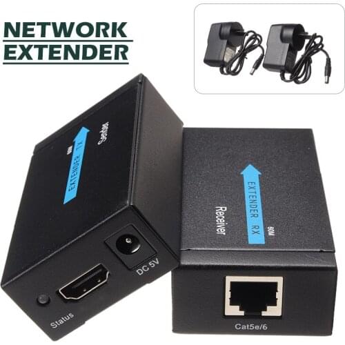 New Arrival 1080P HDMI-compatible Network Extender CAT5E/6 Ethernet RJ45 HDMI-compatible Extension Emitter Ethernet Converter
