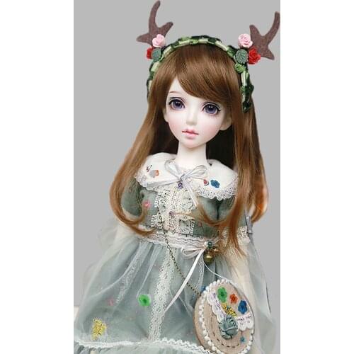 New BJD doll wig High temperature fiber bangs Long Inside curls for bjd 1/3 1/4 1/6 SD DD dolls wigs accessories Multicolor
