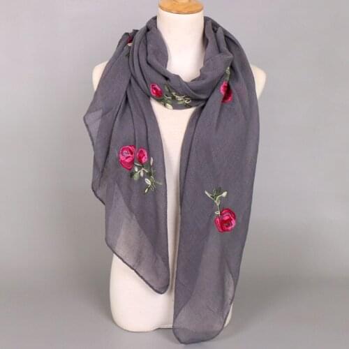 NEW design wholesale Womens embroide floral cotton muffler viscose shawls hijab kerchief wrap muslim scarves/scarf 180*90cm