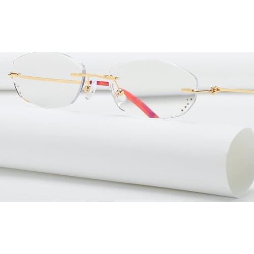 ZIROSAT 8587 Reading Glasses Women Anti Blue Rays Presbyopia Eyeglasses Computer Frameless with +1.0+1.5+2.0 +2.5 +3.0 +3.5 +4.0