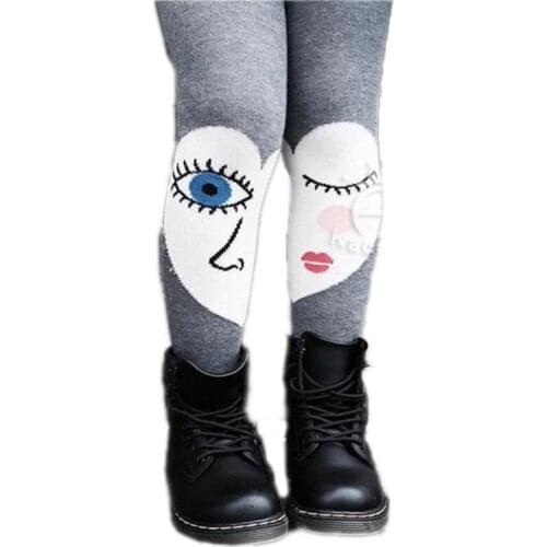 Cartoon face Print autumn Girl Leggings Elastic Comfortable Girl Pants Kids Children Leggings Baby Girl Clothes 2-10T