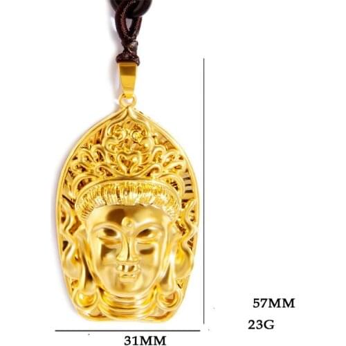 Buddha Pendant Yellow Gold Filled Big Head Portrait Men Women Jewelry Gift