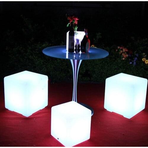 12Inch 16Inch 20Inch RGB LED Light Cube Seat Waterproof IP68 Rechargeable LED Lighting Chair Remote Control for Bar Home Decor