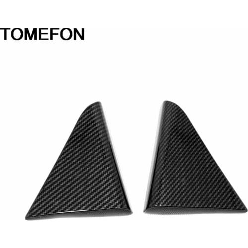 TOMEFON For Hyundai Tucson 2019 2020 Rear Side Window Triangle Loudspeaker Cover Trim Interior Accessories ABS Carbon Fiber