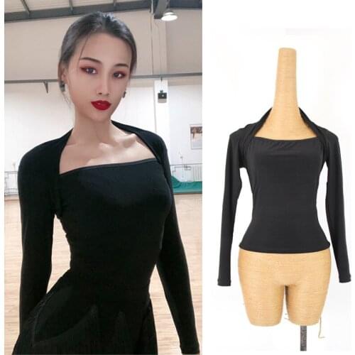 Latin Dance Tops Women Long Sleeve Practice Clothes Rumba Dance Performance Shirt Autumn Winter Tango Samba Dancewear DQL2810