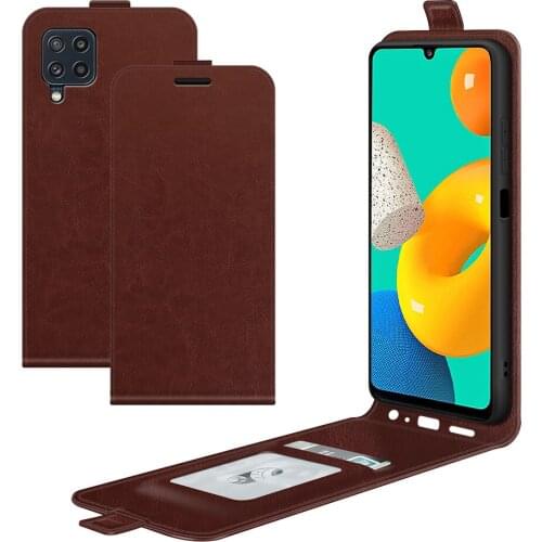 Retro Vertical Flip Leather Cover For Samsung Galaxy M32 Up Down Leather Case Bag Cover