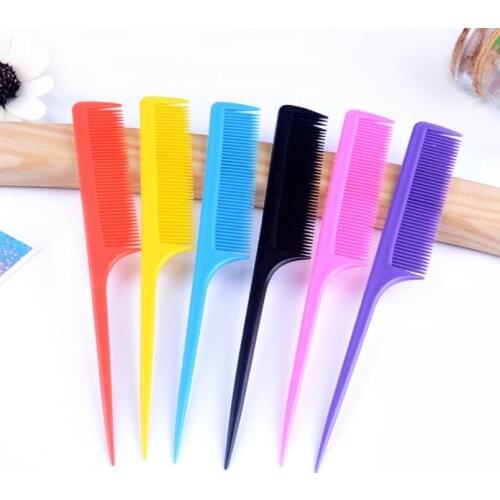 Pointed Tail Comb Fine Tooth Pointed Candy Color Plastic Pro Salon Hairstyle Styling Tool 1000pcs