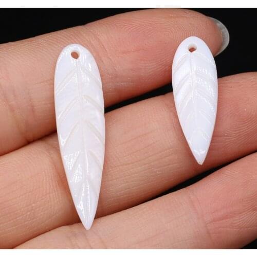10Pcs Natural Mother Of Pearl Freshwater Shell Pendant Leaf-Shaped Loose Bead For Jewelry Making DIY Necklace Earrings Accessory