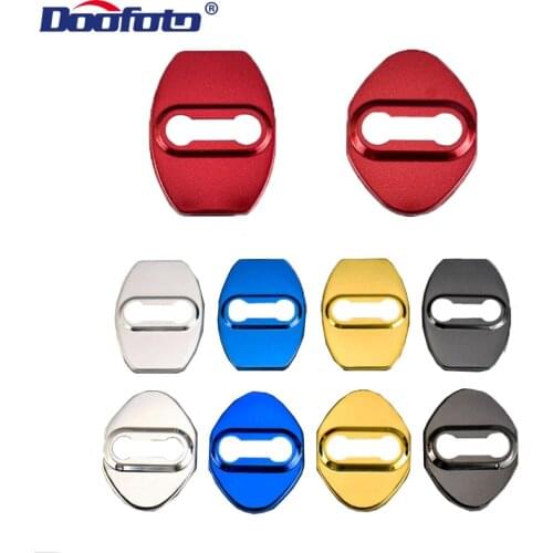 4PCS Car Styling Door Lock Cover Emblems Case For Honda Mazda Toyota CHR Alphard Emblems Stainless steel Stickers Car Accessorie