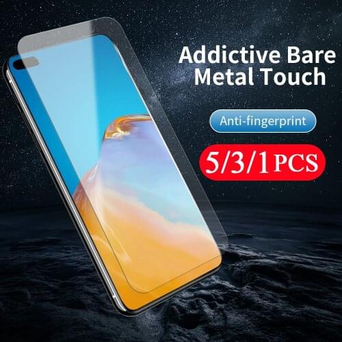 5-1Pcs Glass for Huawei P40 P30 pro plus lite E phone screen protector Huawei P20 lite pro tempered glass protective on the film