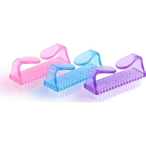 5PCS Nail Cleaning Brush Handle Grip Nail Brush Manicure Pedicure Soft Remove Dust Plastic Nail Brushes File Tools Set