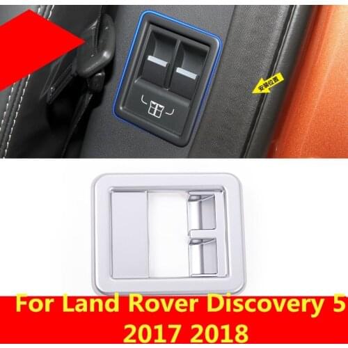 ABS Chrome Second row of seats down button Interior decoration Auto Accessories For Land Rover Discovery 5 2017 2018
