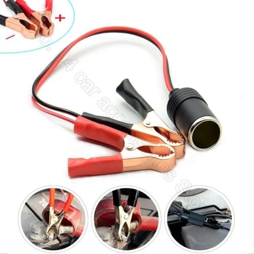 12V Car Battery Terminal Clip Clip Cigarette Lighter Power Socket Adapter Camping Battery Pump Power Adapter Splitter Car Type