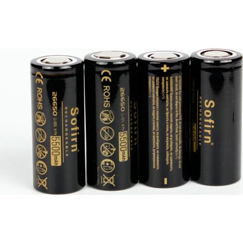 Sofirn 3.7V 26650 5500mAh Battery 5C High Capacity Discharge Lithium Battery Li-ion Batteries for LED Flashlight