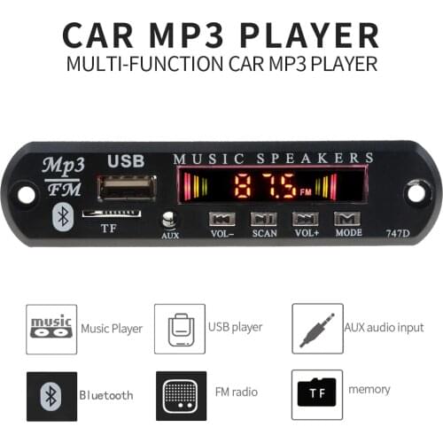 5-12V Bluetooth Car Mp3 Player Modification Car Kit Wireless FM receiver Mp3 Player Decoder Board USB 3.5MM music Player Speaker
