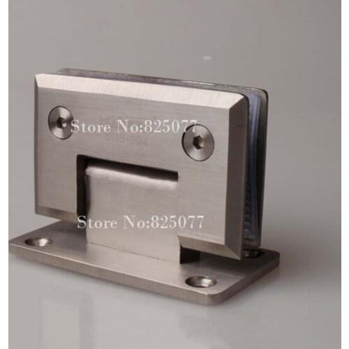 Free shipping High Quality Brushed 90 Degrees open Stainless Steel 304 Wall Mount Glass Shower Door Hinge Hypotenuse Hinge HM158