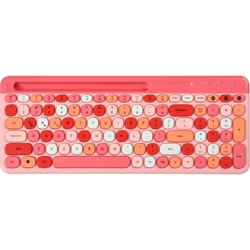 Mofii Wireless BT Keyboard Multi-device Switching Integrated Slot Multimedia Shortcut Keys Intelligent Power Saving Pink
