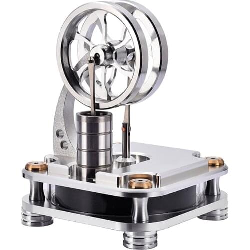 All Metal Stirling Engine Model Metal Power Cylinder Square Base Low Temperature Stirling Engine D16-C