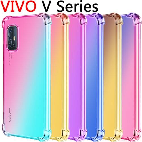 Vivo V17 Case, Luxury Shockproof Gradient Silicone Soft TPU Case Ultra Thin Slim Cover for Vivo V5 V7 V9 V11 V15 V17 V19 V20 Pro