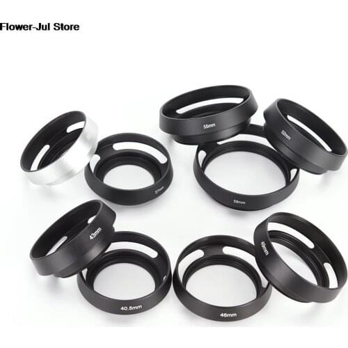 Black Metal Camera Lens Hood For FOR Leica Canon Nikon Lens 37 39 40.5 43 46 49 52 55 58 62 67 Mm