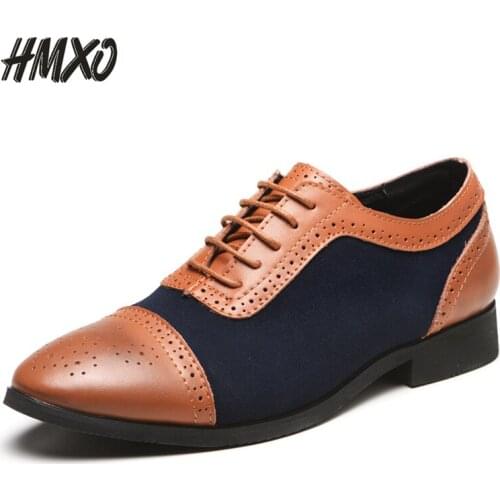 HMXO Business Dress Shoes Casual Men Leather Shoes Pointed Toe Breathable Business British Handsome Mens Casual Leather Shoes
