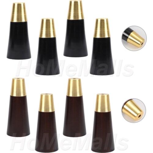 1 Piece of Black Walnut Furniture Legs Straight Legs TV Cabinet Bed Coffee Table Table Sofa Legs with Mounting Accessories