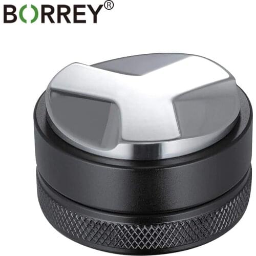 BORREY Stainless Steel Coffee Tamper Distributor 58MM 3 Angled Slope and Flat Base Tamper And Silicone Tamper Holder For Barista