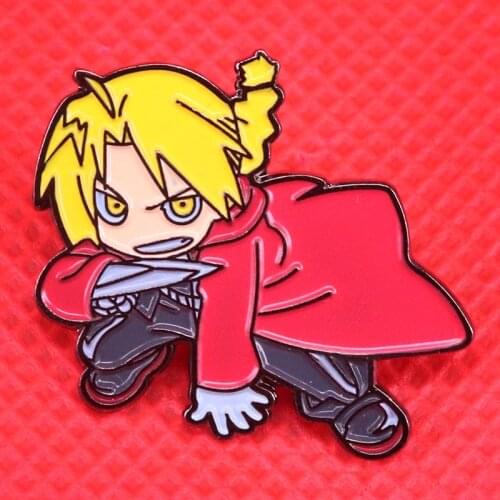 Fullmetal Alchemist enamel pin Edward Elric brooch FMA Kawaii anime badge Otaku gift alchemy jewelry jackets backpack accessorie