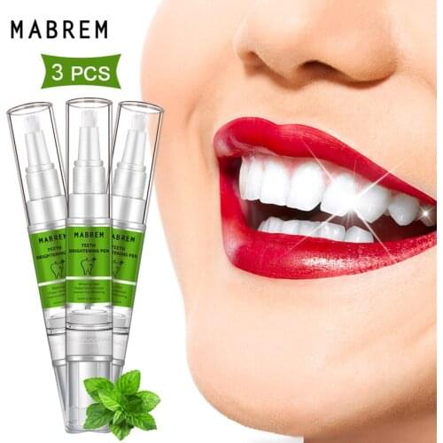 3PCS MABREM Natural Teeth Whitening Gel Pen Oral Care Remove Stains Tooth Cleaning Teeth Whitener Tool Dental Toothpaste