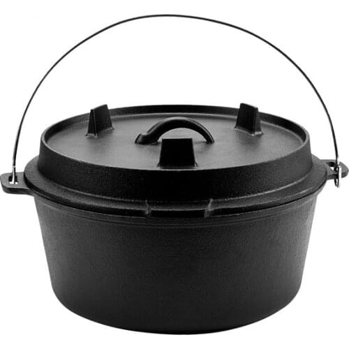 Camping Pot, Cast Iron Pot Sets, Dutch Pot Set, Outdoor Barbecue Soup and Saucepan With Lid, Various Sizes