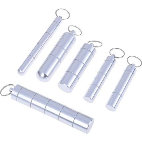 1PCS Detachable 3/4/5 Grids Medicine Storage Case Bottle Cache Drug Holder Container With Keychain Waterproof Aluminum Pill Box