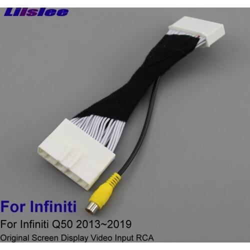 Liislee 40 Pins RCA Adapter Wire For Infiniti Q50 2013~2019 Reverse Camera Original Display Input Cable