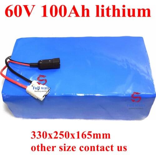 Lithium 60V 100AH li ion battery With BMS for 3500W 6000W scooter AGV demo Go Cart Skateboard bike +10A charger