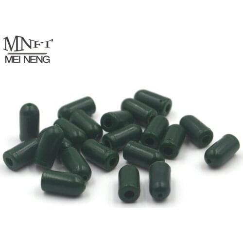 MNFT 50pcs Green Color Rubber Buffer Beads Knot Protector for Carp Fishing Hair Rig Making