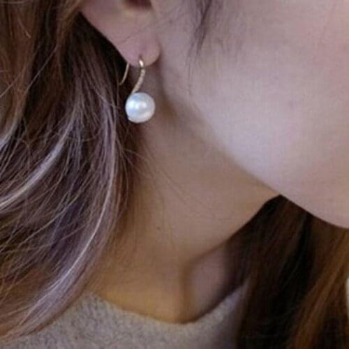 Fashion Faux Pearl Drop Rhinestone Inlaid Hook Earings Women Wedding Party Piercing Jewelry Gift