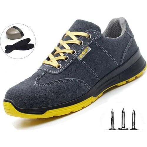 Mens Lightweight Breathable Casual Sports Shoes Outdoor Work Training Shoes Mens Steel Toe Caps Labor Insurance Shoes Hiking Safety Shoes