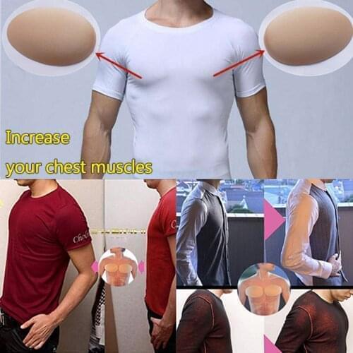 1 Pair Increase Mens Chest Muscle Self-Adhesive Silicone Pad Stickers Chest Stickers Male Invisible Shaper Silicone Pad NEW