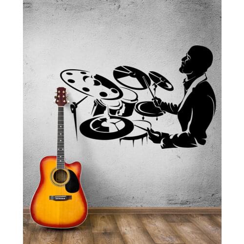 Wall decals music drummer jazz rock drum stick bar nightclub vinyl sticker poster home bedroom art design decoration 2YY23