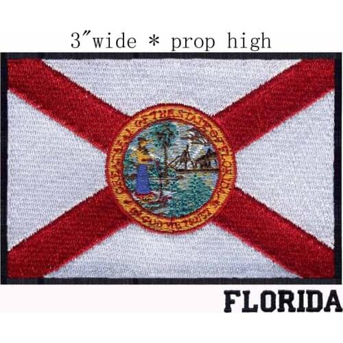 Florida Flag 3" wide embroidery patch for mass effect/fabric applique/badge for fashion