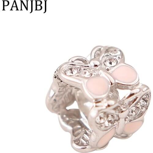 New 100% 925 Sterling Silver Bead Charm Butterfly Pave CZ Pendant Enamel Charms Beads Fit Pandora Bracelets DIY Women Jewelry