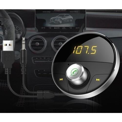 By DHL or Fedex 10pcs Bluetooth AUX Handsfree Car Kit Receiver Adapter for Cars with 3.5mm Jack Wireless FM Transmitter HY62