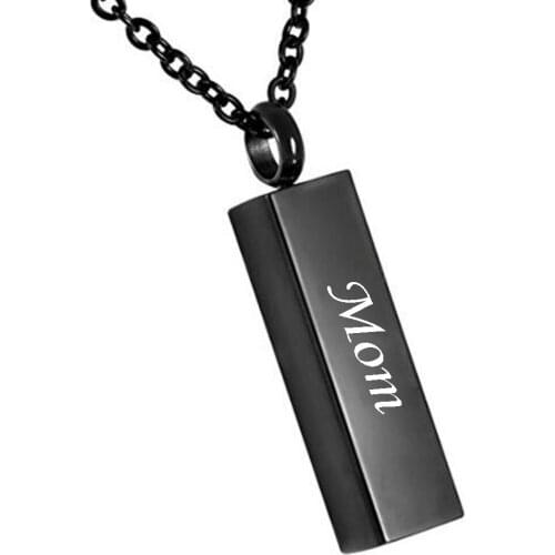 MOM and DAD name Jewelry Single Cube Pendant Ashes Necklace Cremation Urn Jewelry