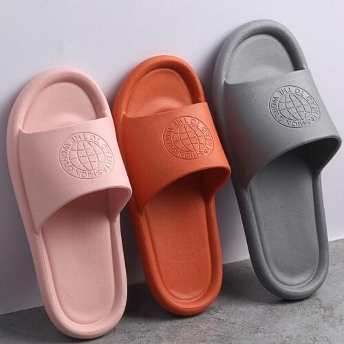 Couple Solid Color Slippers Four Seasons Universal Men And Women Non-Slip Thick-Soled Home Sandals Fashion Flipflops House Shoes