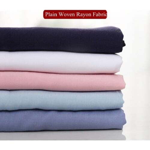 Half Meter Solid Color Thin Rayon Fabrics for Sewing Children Clothes Skirt Soft Artificial Cotton Silk Cloth Fabric Home Decor