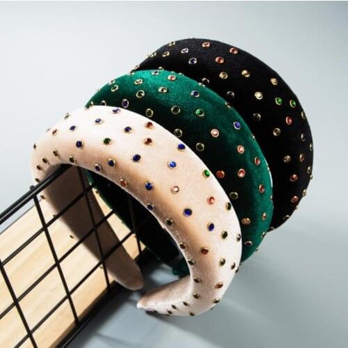 Thickened sponge gold velvet cloth hairbands female ins wind bag cloth wide-brimmed headbands hair accessories