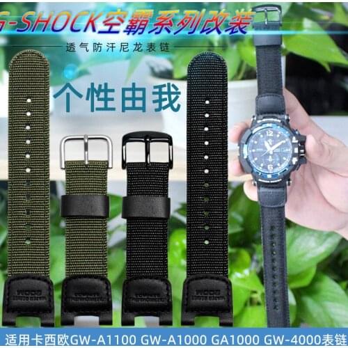 For Casio Watch Strap G-SHOCK GW-A1100 1000 GW-4000 GA-1000 Modification Nylon Watchband 24mm