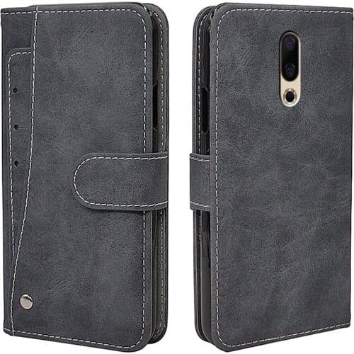 Luxury Vintage Case For Meizu 16th Case Flip Leather Silicone Wallet Cover For Meizu 16th Plus funda TPU With Card Holder