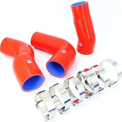 Silicone Intercooler Turbo Pipe Hose W/ T-Clamps Kit Fits For BMW E60 E61 530d 525d